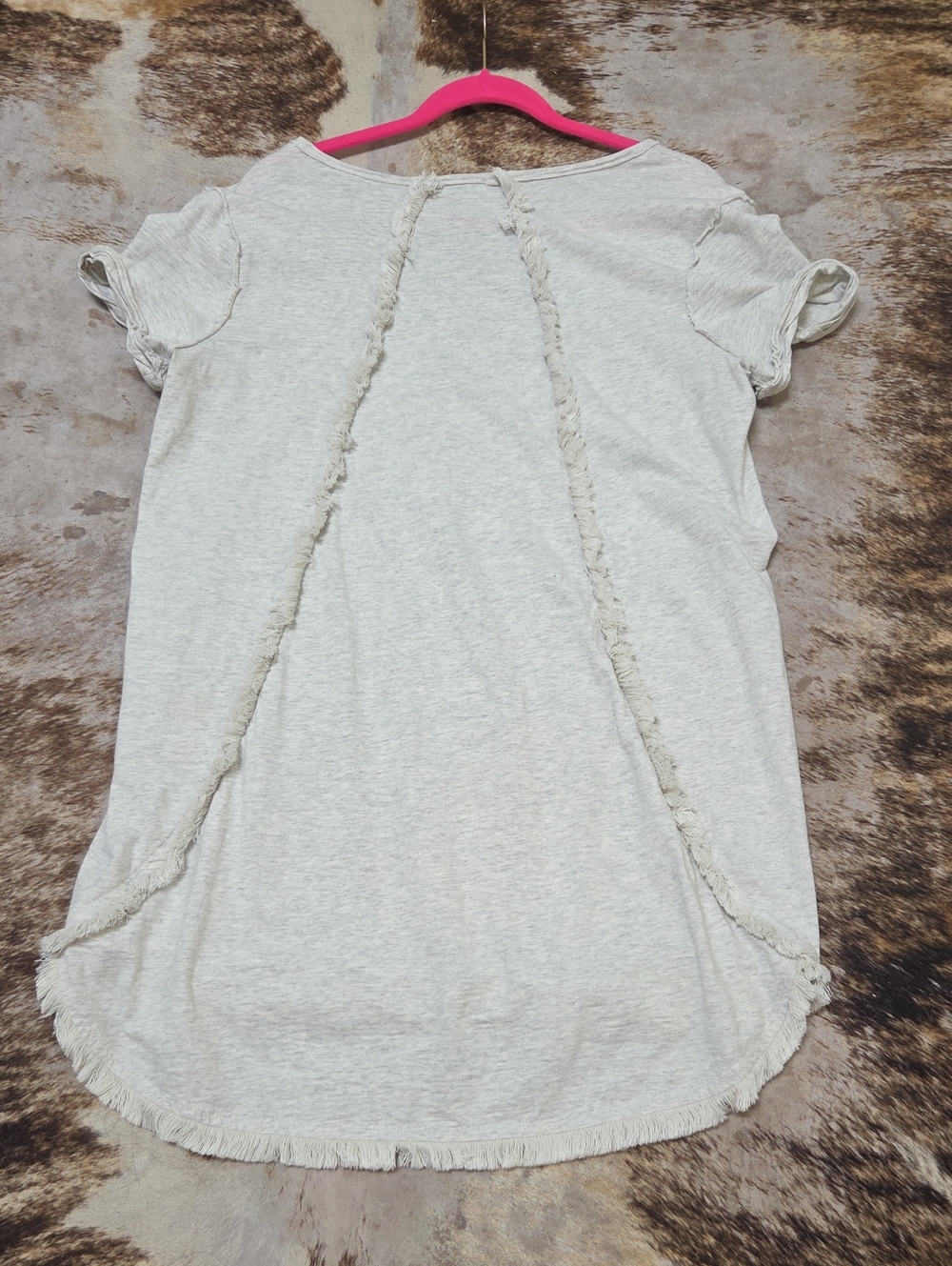 Umgee Heathered Oat Fray Edge-Trim Midi Dress